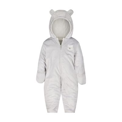Carter's Baby Boy or Girl One Piece Snowsuit - Hooded Jacket/Snowpants with 3D Ears on Hood, Grey, Size 3M