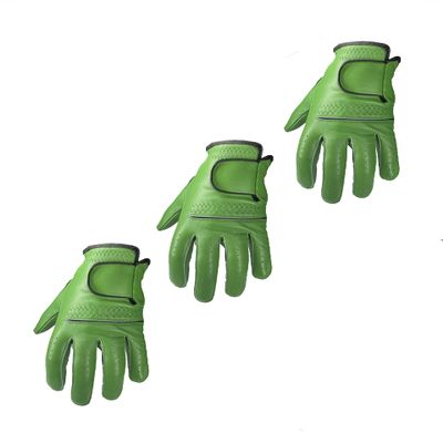 3 Mens EverGrip Green Cabretta Golf Glove (Left Handed Glove for The Right Handed Golfer) (3XL)