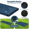 Goplus Memory Foam Camping Mattress, Portable Roll up Sleeping Pad w/Anti-Slip Bottom, Travel Bag, Single/Twin Waterproof Floor Mat, Guest Bed (Blue, Single 72" x 25") view 2