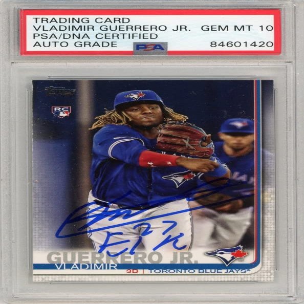 Vladimir Guerrero Jr 2019 Topps Update 27 El K Autograph Rookie Card #US1 PSA/DNA 10