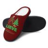 Christmas Bigfoot Sasquatch Men's Cotton Slippers Closed Toe Casual House Shoes with Non-Slip Sole for Indoor&Outdoor 9-1042-43 view 3