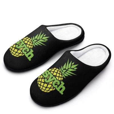 Psych Pineapple Men's Cotton Slippers Closed Toe Casual House Shoes with Non-Slip Sole for Indoor&Outdoor 9-1042-43