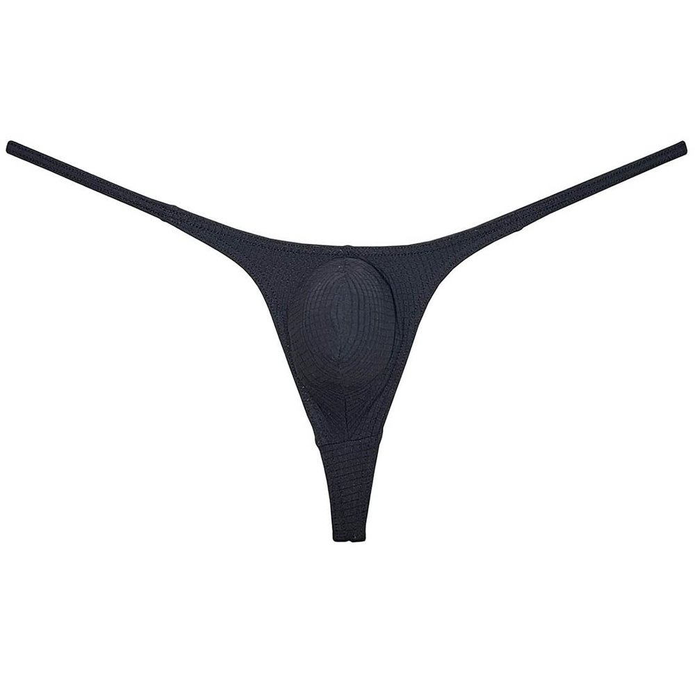 Botmois Mens Checkered Minimum Coverage String Thong Underpants Enhancing Micro Tangas Daily Underwear Micro T-back Black L