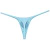 Botmois Mens Checkered Minimum Coverage String Thong Underpants Enhancing Micro Tangas Daily Underwear Micro T-back Light Blue XL view 3