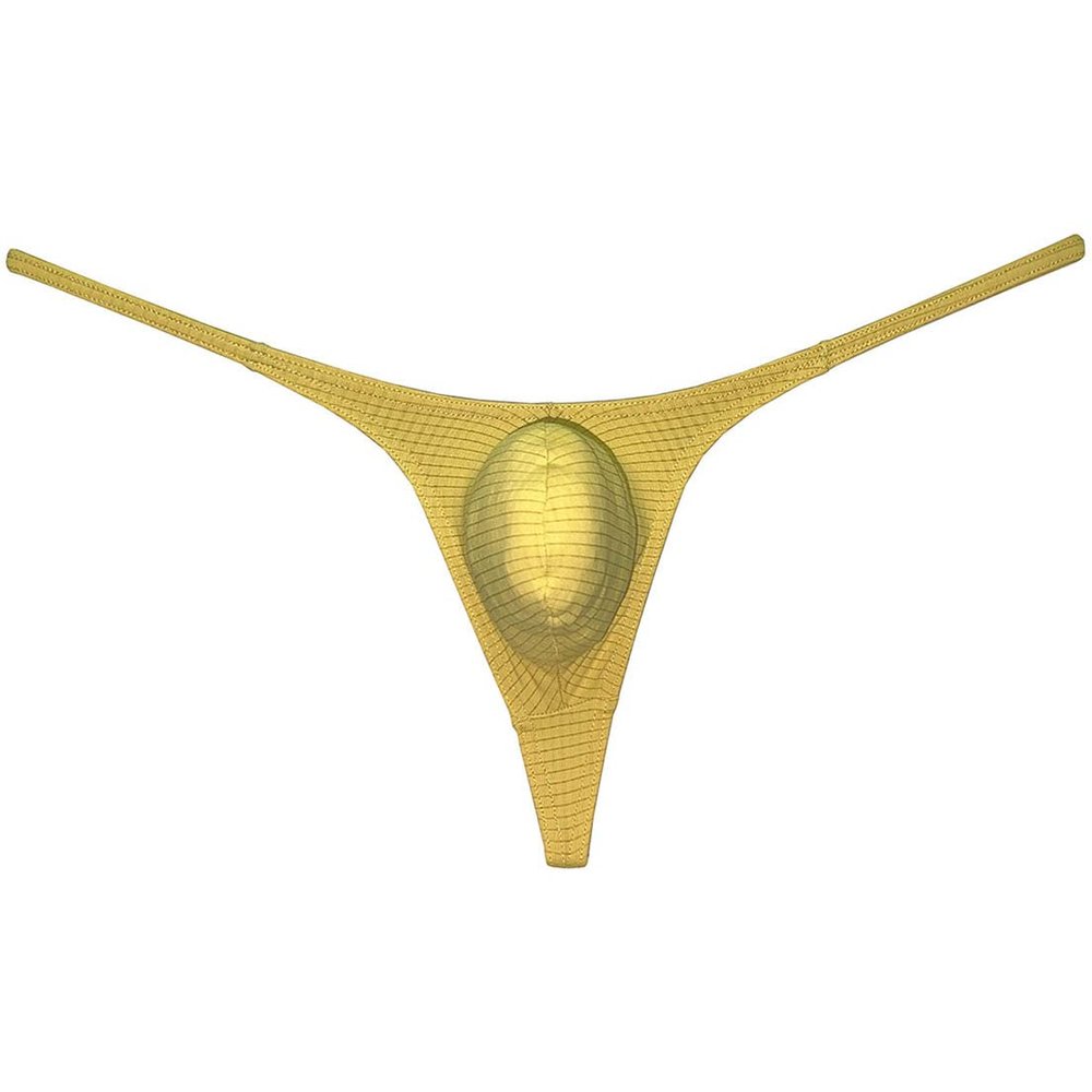 Botmois Mens Checkered Minimum Coverage String Thong Underpants Enhancing Micro Tangas Daily Underwear Micro T-back Fruit Yellow M