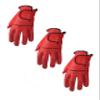 3 Mens EverGrip Red Cabretta Golf Glove (Left Handed Glove for The Right Handed Golfer) (Medium) view 1