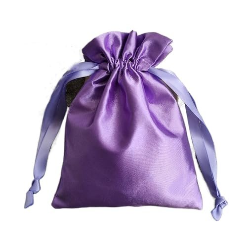 Only My Live Home 2pcs Latest Plain Silk Satin Jewelry Pouch Drawstring Gift Pouches buddha beads Bracelet Jewellery Storage Bags with lined 4.72 x 6.3 inch (purple (2pcs))