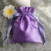 Only My Live Home 2pcs Latest Plain Silk Satin Jewelry Pouch Drawstring Gift Pouches buddha beads Bracelet Jewellery Storage Bags with lined 4.72 x 6.3 inch (purple (2pcs)) view 2
