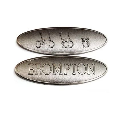 2 x Metallic Embossed Decals for Brompton Metallic Sticker in Space Grey