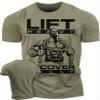 Lift Heavy Recover Fully T-Shirts for Workout, Funny Gym Shirt for Men (3XL, Lift Heavy Recover Fully Military Green) view 1
