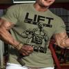 Lift Heavy Recover Fully T-Shirts for Workout, Funny Gym Shirt for Men (3XL, Lift Heavy Recover Fully Military Green) view 2