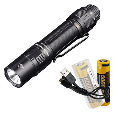 Fenix PD36 TAC 3000 Lumen Tactical Flashlight, USB Rechargeable, with 2X ARB-L21-5000U, and LumenTac Organizer