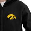Little King NCAA Youth Full Zip Cotton Hoodie Sweatshirt-Iowa-Black-YL view 2