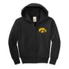 Little King NCAA Youth Full Zip Cotton Hoodie Sweatshirt-Iowa-Black-YL view 3