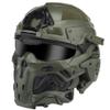Airsoft Full Face Mask Tactical Helmet, with Built-in Tactical Headset/Anti-Fog Fan Sliding Goggles for CS Paintball, Hunting, Outdoor Sports view 2