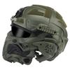 Airsoft Full Face Mask Tactical Helmet, with Built-in Tactical Headset/Anti-Fog Fan Sliding Goggles for CS Paintball, Hunting, Outdoor Sports view 3