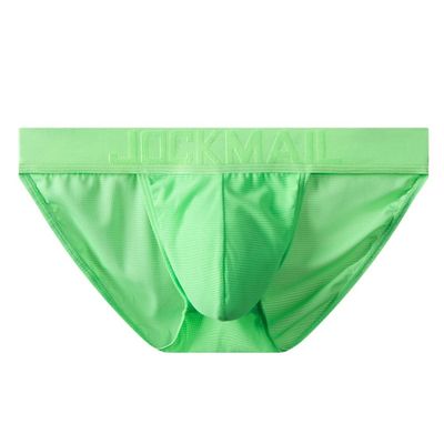 JOCKMAIL Low Waist Mens Briefs Underwear Breathable Mesh Comfort Underwear Briefs Men Underpants Green