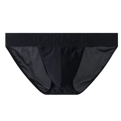JOCKMAIL Low Waist Mens Briefs Underwear Breathable Mesh Comfort Underwear Briefs Men Underpants Black