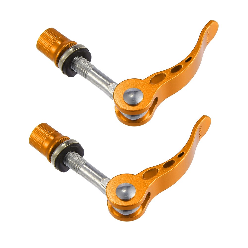 X AUTOHAUX 2pcs 8mm Aluminium Alloy Bicycle Seat Post Quick Release Pin Seatpost Skewer Bolt Yellow