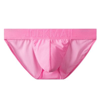JOCKMAIL Low Waist Mens Briefs Underwear Breathable Mesh Comfort Underwear Briefs Men Underpants Pink