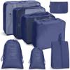 8 Set Packing Cubes with Shoe Bag Travel Luggage Organizer for Suitcase Clothes Storage Bag Solid Convenient Packing Pouches view 1