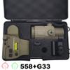 558 Red Green Dot Holographic Sight Reflex Scope with G33 3X Magnifier Quick Release Mount Combo(Tan) view 3