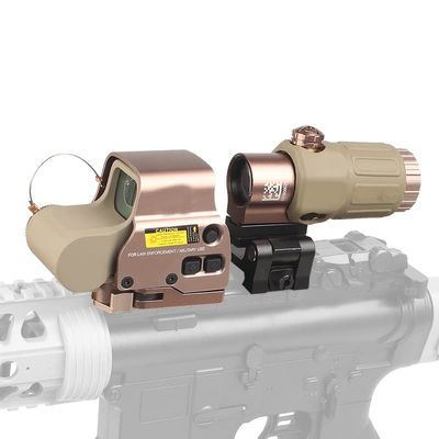558 Red Green Dot Holographic Sight Reflex Scope with G33 3X Magnifier Quick Release Mount Combo(Gold)