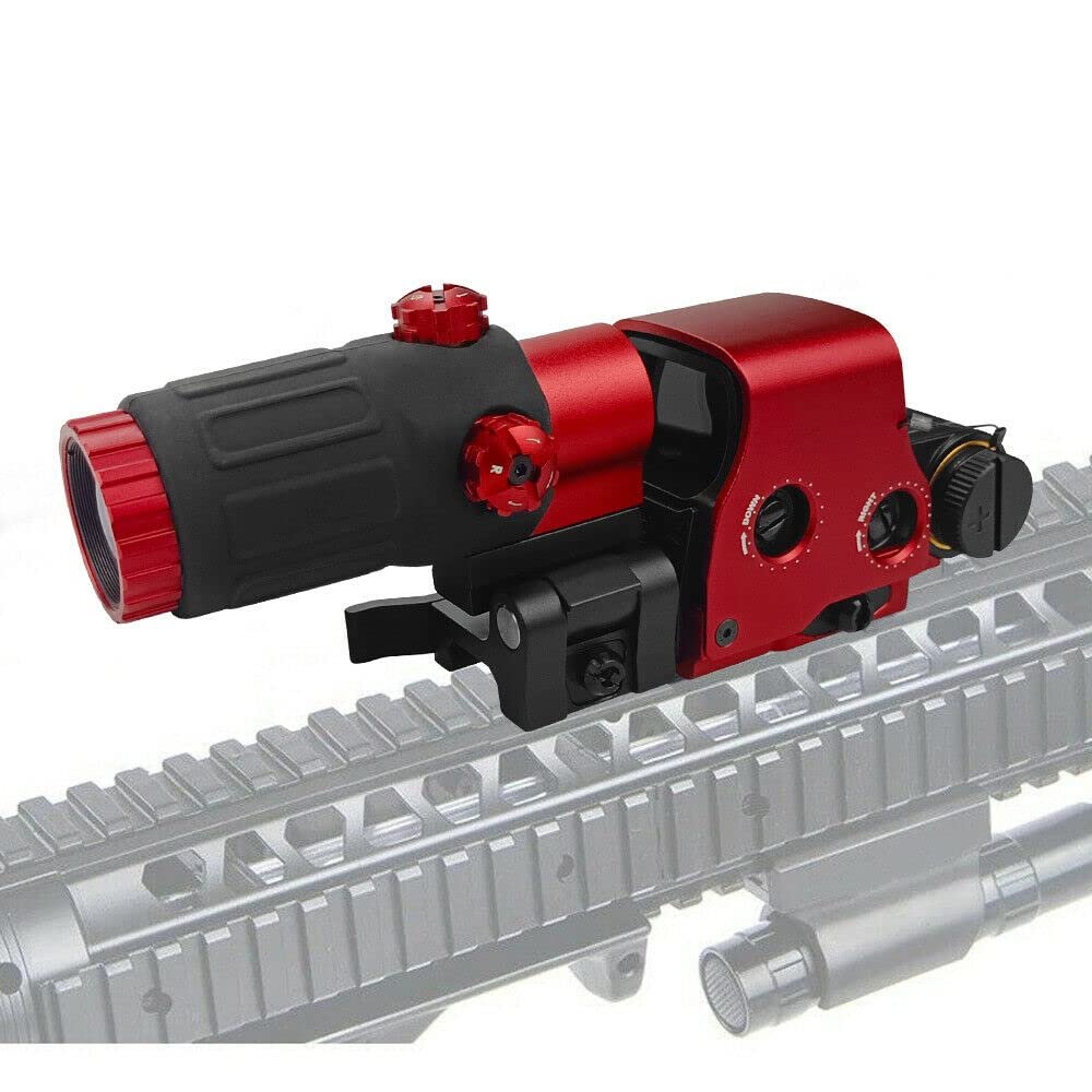 558 Red Green Dot Holographic Sight Reflex Scope with G33 3X Magnifier Quick Release Mount Combo(Red)