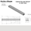 Firstlaw Fitness I-Beam Rolling Mount & 8 Feet Rail - with Remote Brake System - Black Rolling Mount - Made in The USA view 2