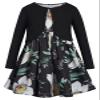 Bonny Billy Girls' Clothing Sets Flower Dress and Solid Cardigan 2 PCS Outfits 8-9t Black-1 view 1