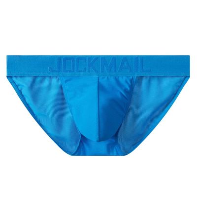 JOCKMAIL Low Waist Mens Briefs Underwear Breathable Mesh Comfort Underwear Briefs Men Underpants Blue