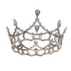 minkissy Round Baroque Tiaras White - Bridal Tiara Pageant Wedding Tiara Bridal Rhinestones Crown Crystal Princess Vintage Headband Luxurious Crown for Bride view 1