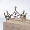 minkissy Round Baroque Tiaras White - Bridal Tiara Pageant Wedding Tiara Bridal Rhinestones Crown Crystal Princess Vintage Headband Luxurious Crown for Bride view 2
