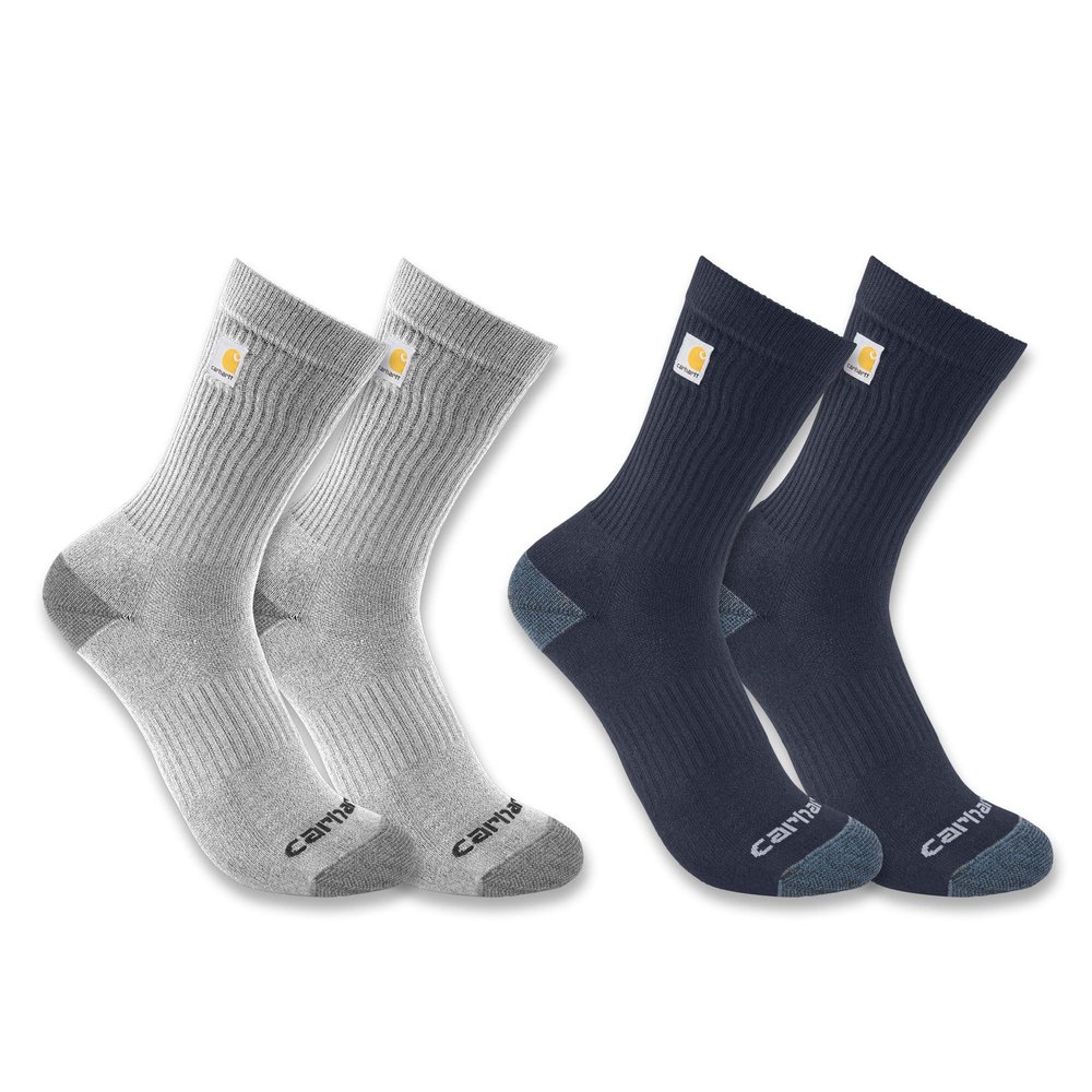 Carhartt Mens Midweight Logo Crew 2 Pack Socks, Assorted 2, X-Large US
