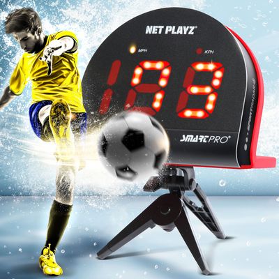 NET Playz Soccer Speed Radar, Measure Shot-Power Shot Speed Detection, Sport Radar Gun (Hands-Free) Sensors - Gifts for Soccer Players, Coaches & Fans, Black (NIS022132046)