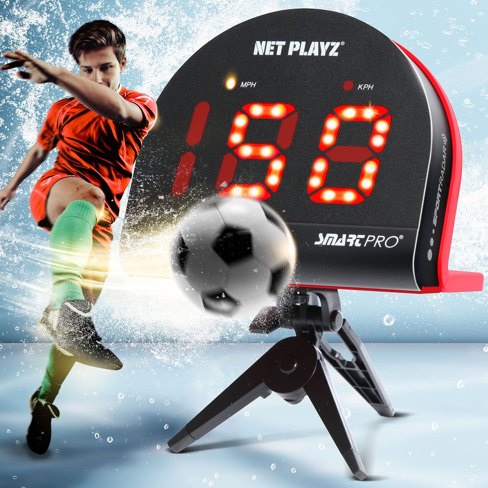 Soccer Speed Radar, Measure Shot Speed Shot-Power Detection, Sport Radar Gun (Hands-Free) Sensors - Gifts for Soccer Players, Coaches & Fans
