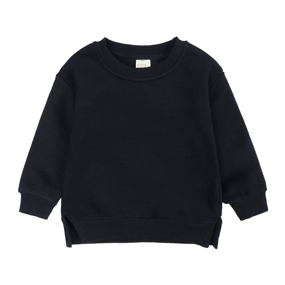 Newborn Infant Baby Boy Girl Sweatshirt Long Sleeve 0-7 Years Pullover Sweater Toddler Fall Winter Clothes (Black, 6-7 Years)