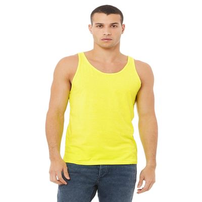 Unisex Retail Fit Sideseamed Jersey Tank Top, Neon Yellow, Small