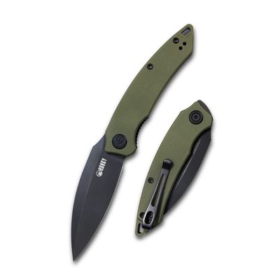 KUBEY Leaf KU333C Pocket Knife for EDC, Small Folding Knife with 2.99 Inch Blade G10 Handle, Reversible Deep Carry Pocket Clip for Camping Hunting Hiking