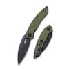 KUBEY Leaf KU333C Pocket Knife for EDC, Small Folding Knife with 2.99 Inch Blade G10 Handle, Reversible Deep Carry Pocket Clip for Camping Hunting Hiking