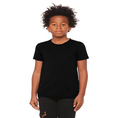 APPAREL GLOBE Boys Triblend Short-Sleeve T-Shirt, Solid Black Triblend, Large