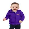 Little King NCAA Boys/Girls Infant Full Zip Cotton Fleece Hoodie Sweatshirt with Embroidered Team Logo-LSU-Purple-6 Months view 1