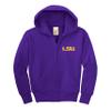 Little King NCAA Boys/Girls Infant Full Zip Cotton Fleece Hoodie Sweatshirt with Embroidered Team Logo-LSU-Purple-6 Months view 2