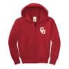 Little King NCAA Boys/Girls Infant Full Zip Cotton Fleece Hoodie Sweatshirt with Embroidered Team Logo-Oklahoma-Crimson-6 Months view 2