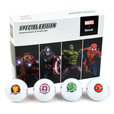 Volvik x Marvel Special Edition 3-Piece White Golf Balls 12pcs