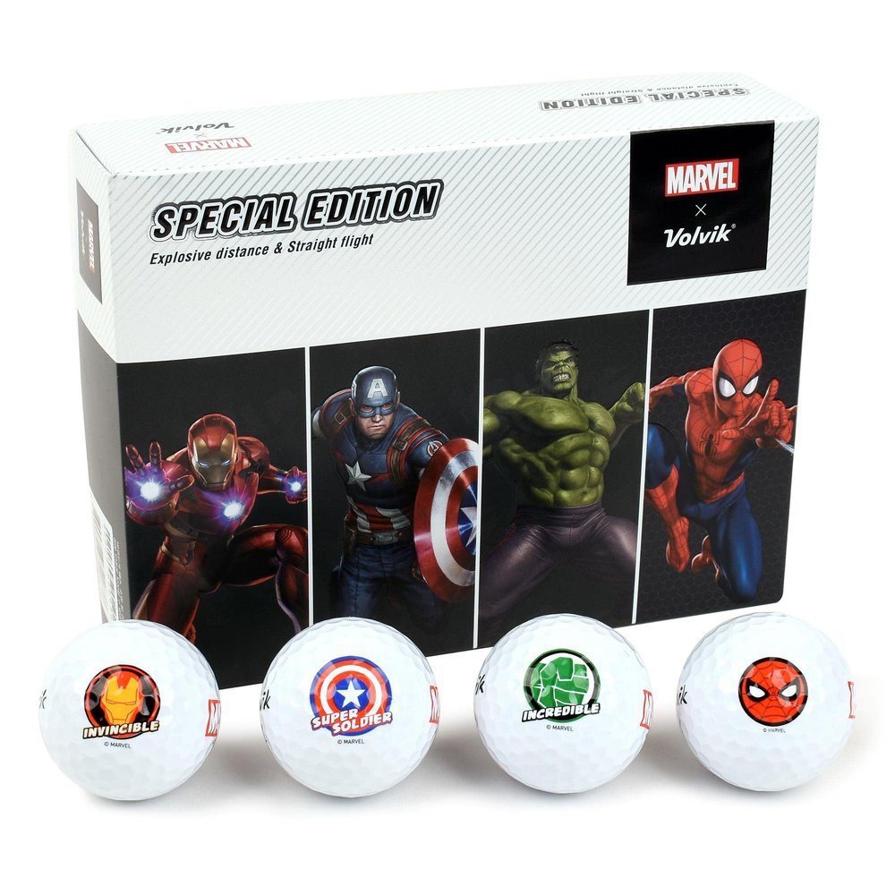Volvik x Marvel Special Edition 3-Piece White Golf Balls 12pcs