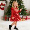 AGQT Baby Girls Christmas Dresses Long Sleeve A-line Xmas Outfit Merry Christmas Princess Tulle Tutu Dress Red Polka Dot Size 18-24 Months view 3