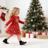 AGQT Baby Girls Christmas Dresses Long Sleeve A-line Xmas Outfit Merry Christmas Princess Tulle Tutu Dress Red Polka Dot Size 18-24 Months view 4
