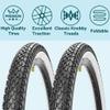 Bike Tire, 26"x 2.125" Folding Beach Cruiser Replacement Bicycle Tire (2 Tires 2 Tubes/White Sidewall) view 3