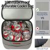 Camping Cooler Backpack 30 Cans, Soft Backpack Coolers Insulated Leak Proof Travel Cooler Bag Waterproof Lunch Picnic Beach Work Trip Thermal Bag Drink Beverage Beer Bag Cooler Grey view 2